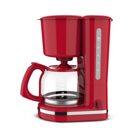 Sonai Coffee Maker-Como SH-1204 - 700 Watt Capacity of 4-6 cups , Red color