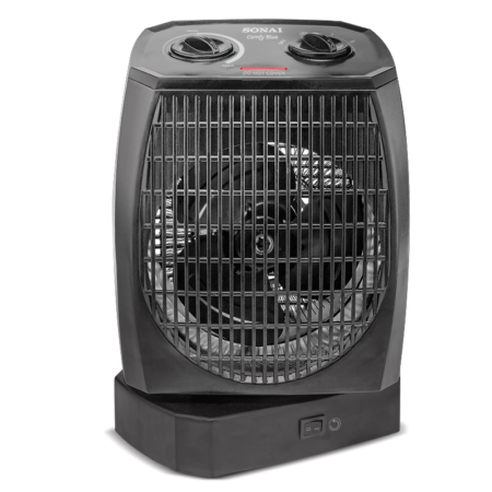Sonai Fan Heater- Comfy Blue,SH-910,1000/2000watt ,black ,3 Operation Modes, Oscillation Function