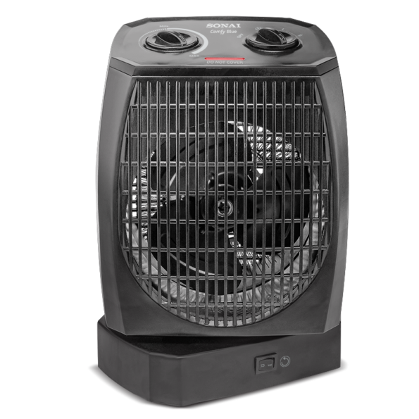 Sonai Fan Heater- Comfy Blue,SH-910,1000/2000watt ,black ,3 Operation Modes, Oscillation Function