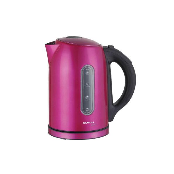 sonai-kettle-stainless-steel-sh-3840-hot-pink-color-2200-watt-1-7l-led-lights