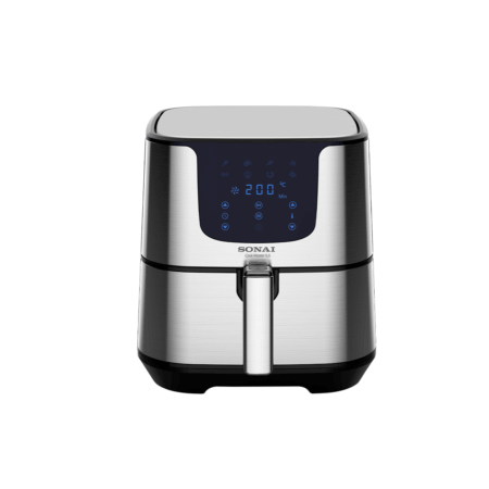 sonai-digital-air-fryer-cook-master-sh-611-silver-color-1700-watt-5-5l-8-preset-menus